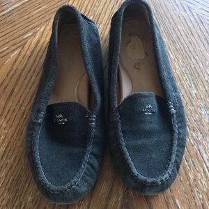 Coach Dark Dk Gray Moccasin Shoes 7.5